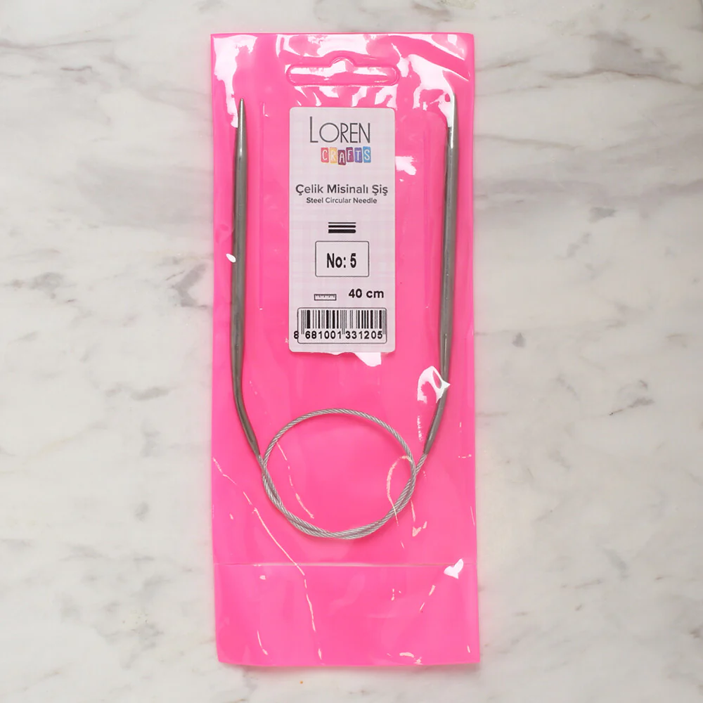Loren Crafts 5mm 40 cm Steel Circular Knitting Needle - Image 4