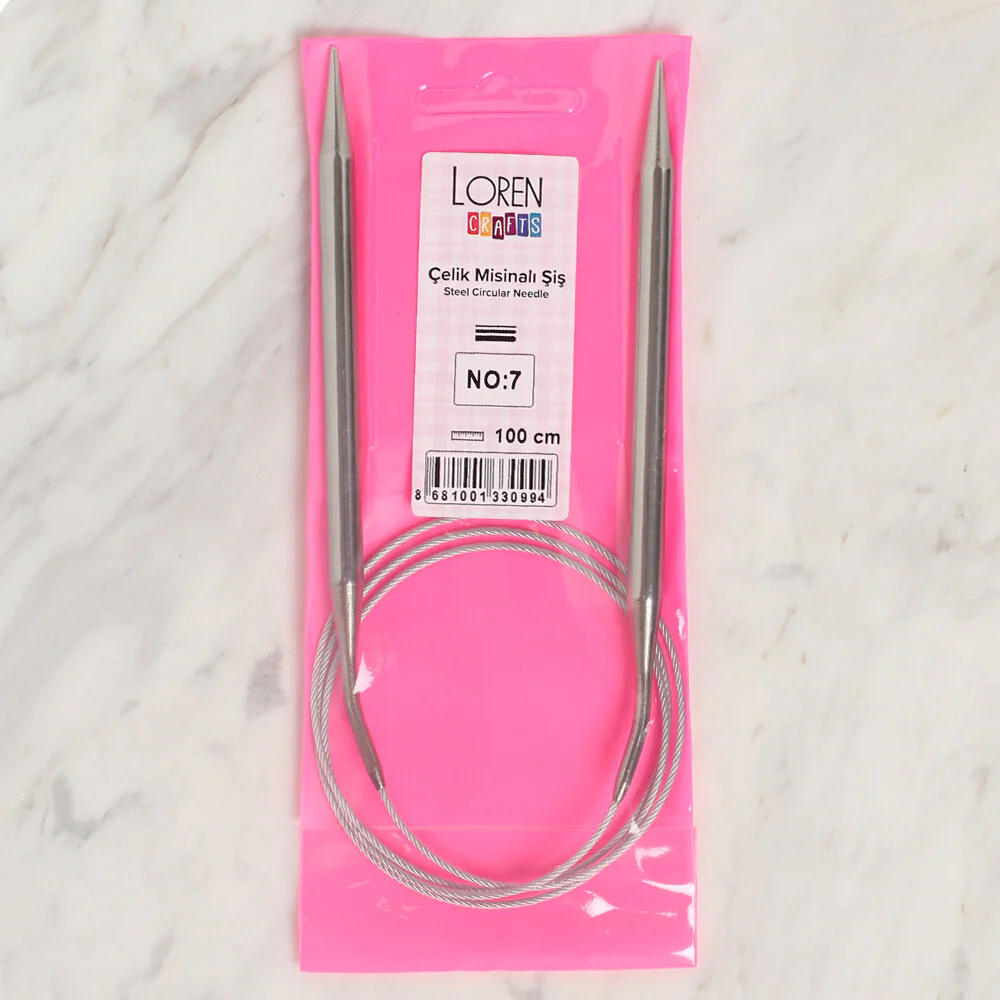 Loren Crafts 6mm 100 cm Steel Circular Knitting Needles - Image 2