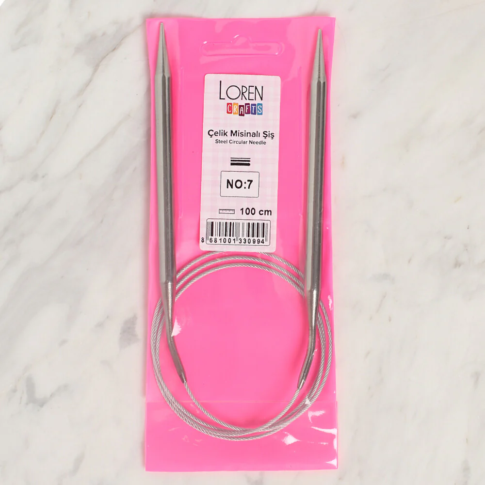 Loren Crafts 7mm 100 cm Steel Circular Knitting Needles - Image 2
