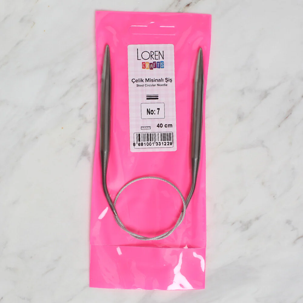 Loren Crafts 7mm 40 cm Steel Circular Knitting Needle - Image 4