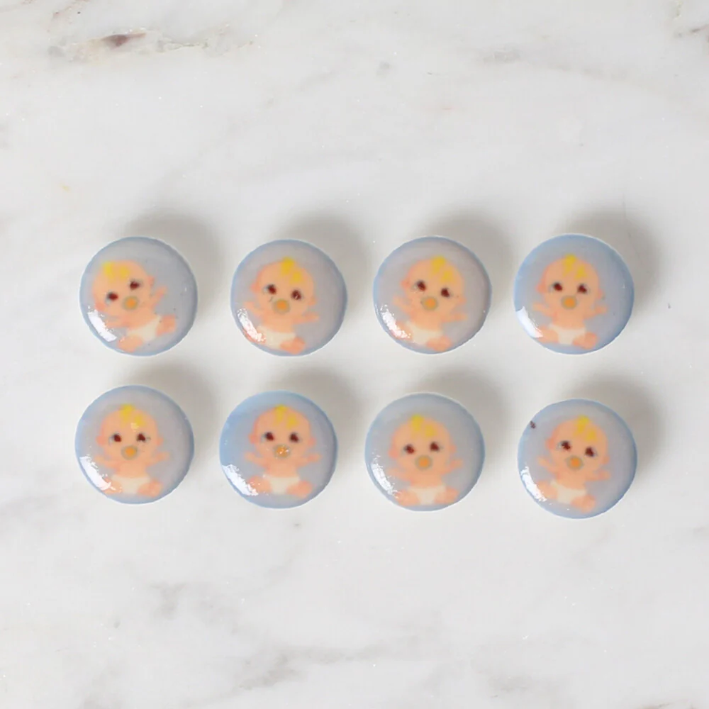 Loren Crafts 8 Pack Baby Button, Blue - 695 - Image 2