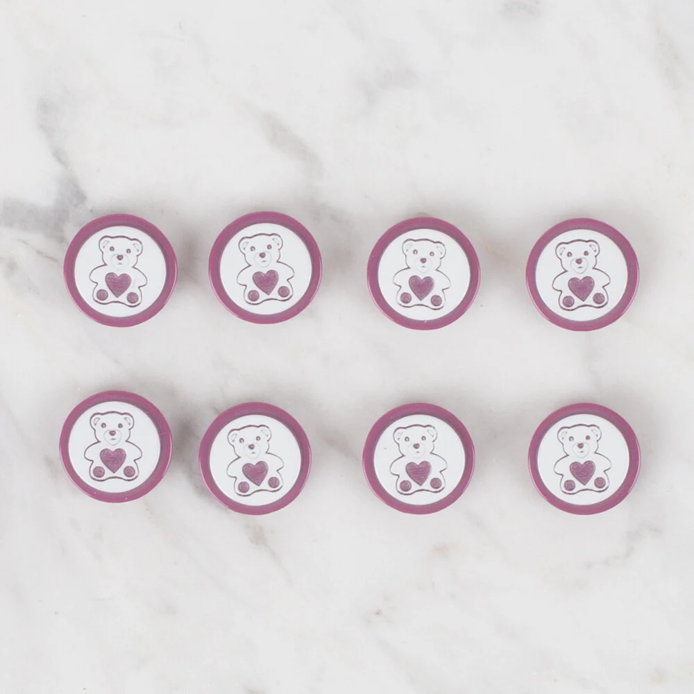 Loren Crafts 8 Pack Bear Button - 405 - Image 2
