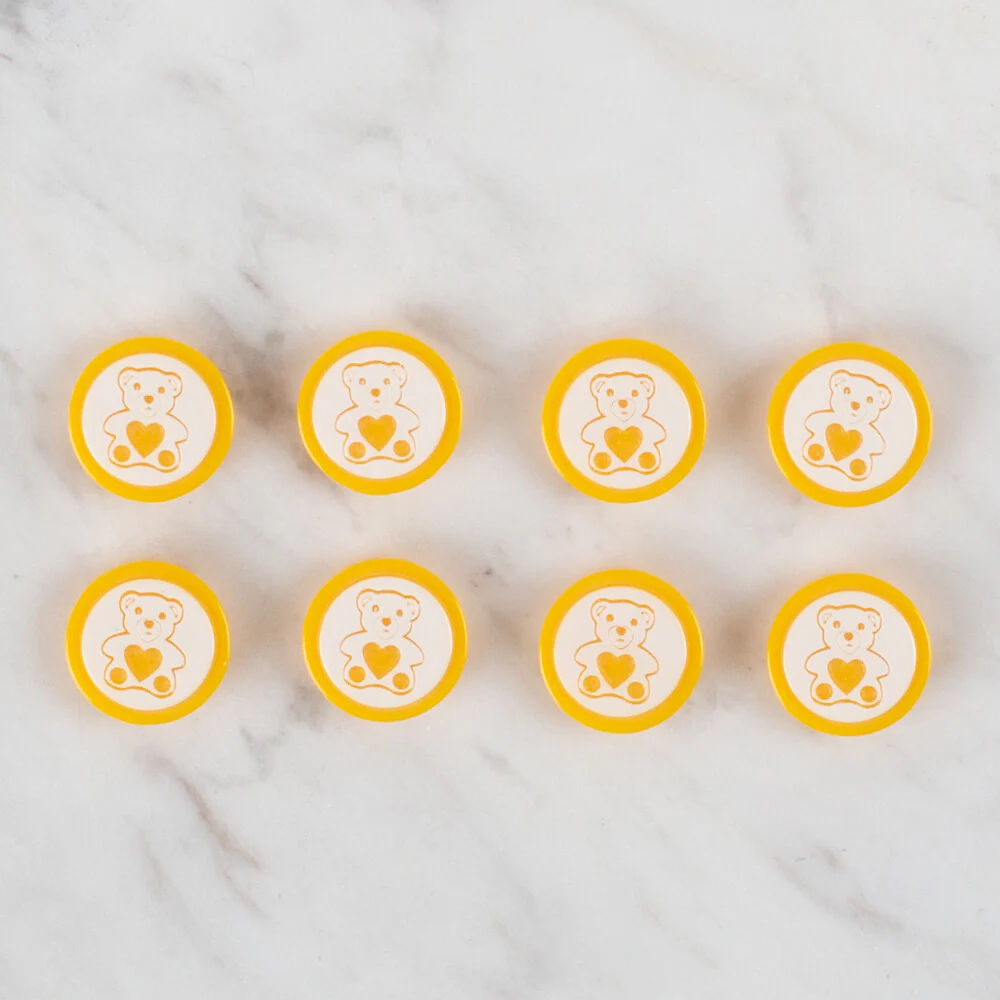 Loren Crafts 8 Pack Bear Button - 408 - Image 2