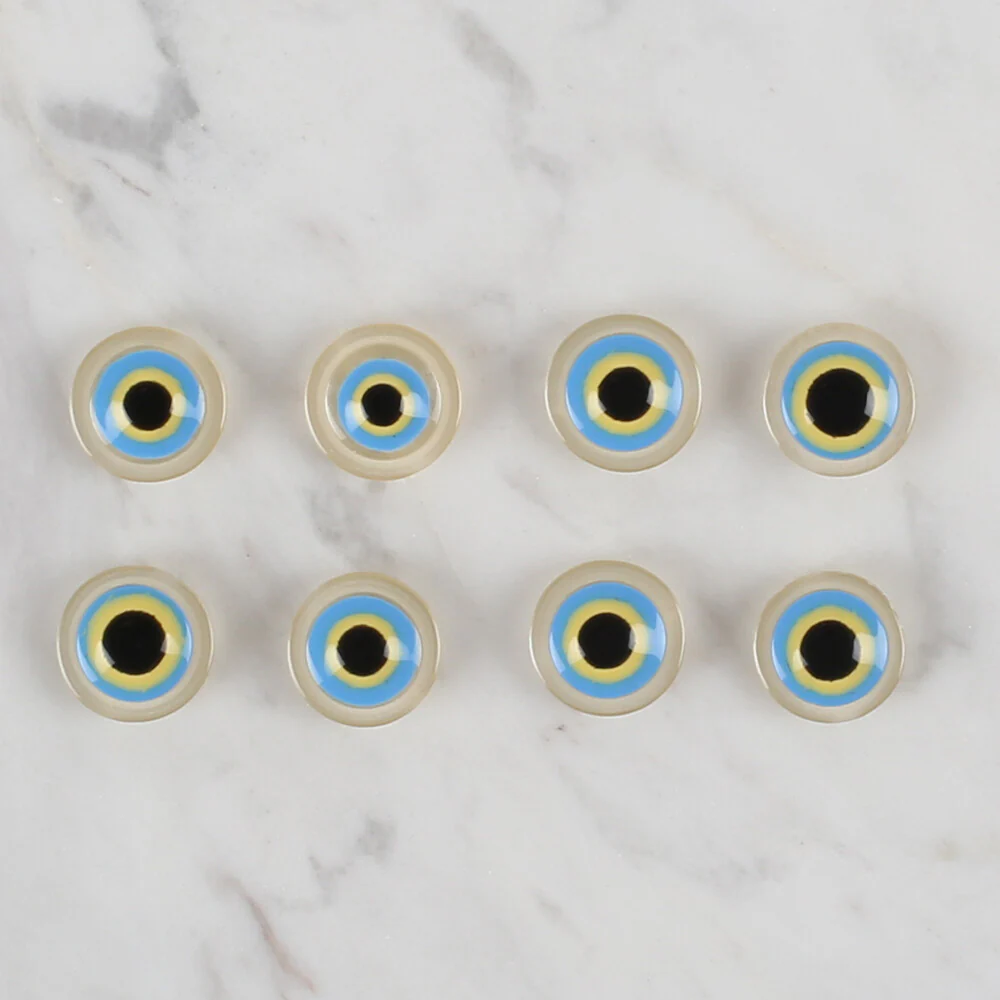 Loren Crafts 8 Pack Blue Bead Button, Cream - 162 - Image 2