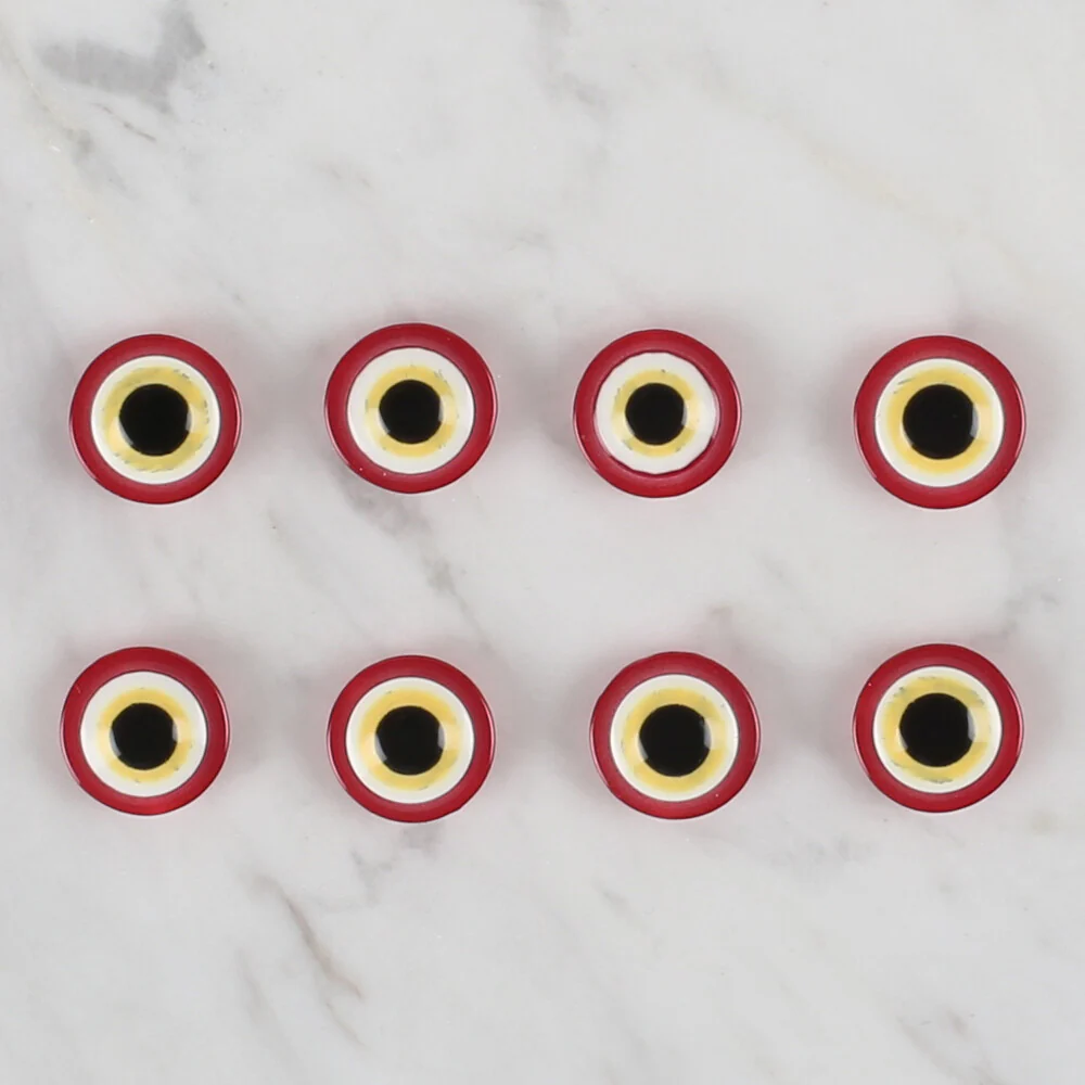 Loren Crafts 8 Pack Blue Bead Button, Red - 165 - Image 2