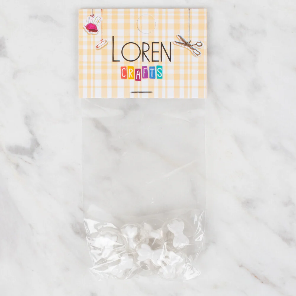 Loren Crafts 8 Pack Bow Button - 282
