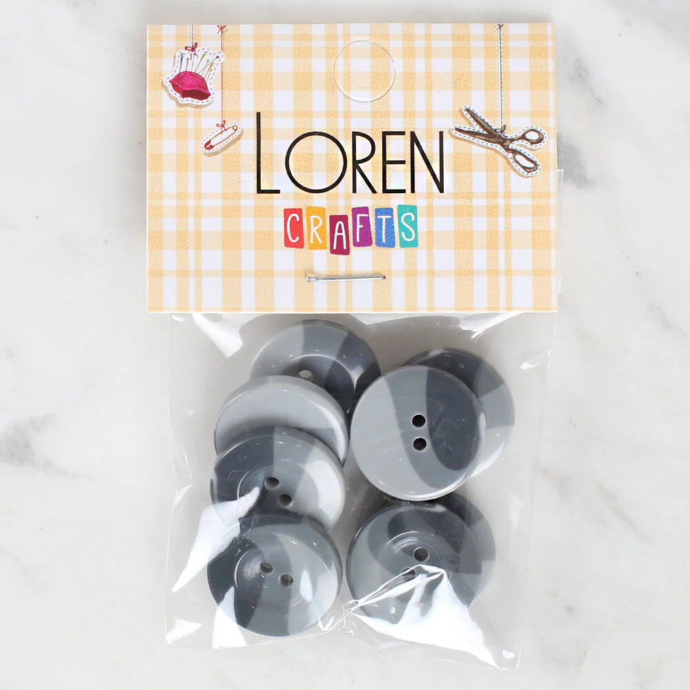 Loren Crafts 8 Pack Button, Blue - 1137