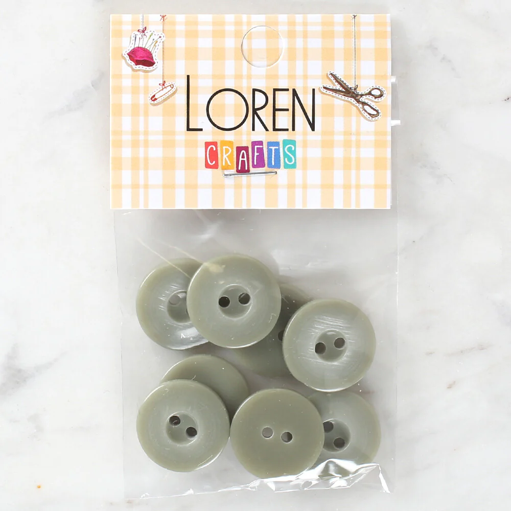 Loren Crafts 8 Pack Button, Green - 1116