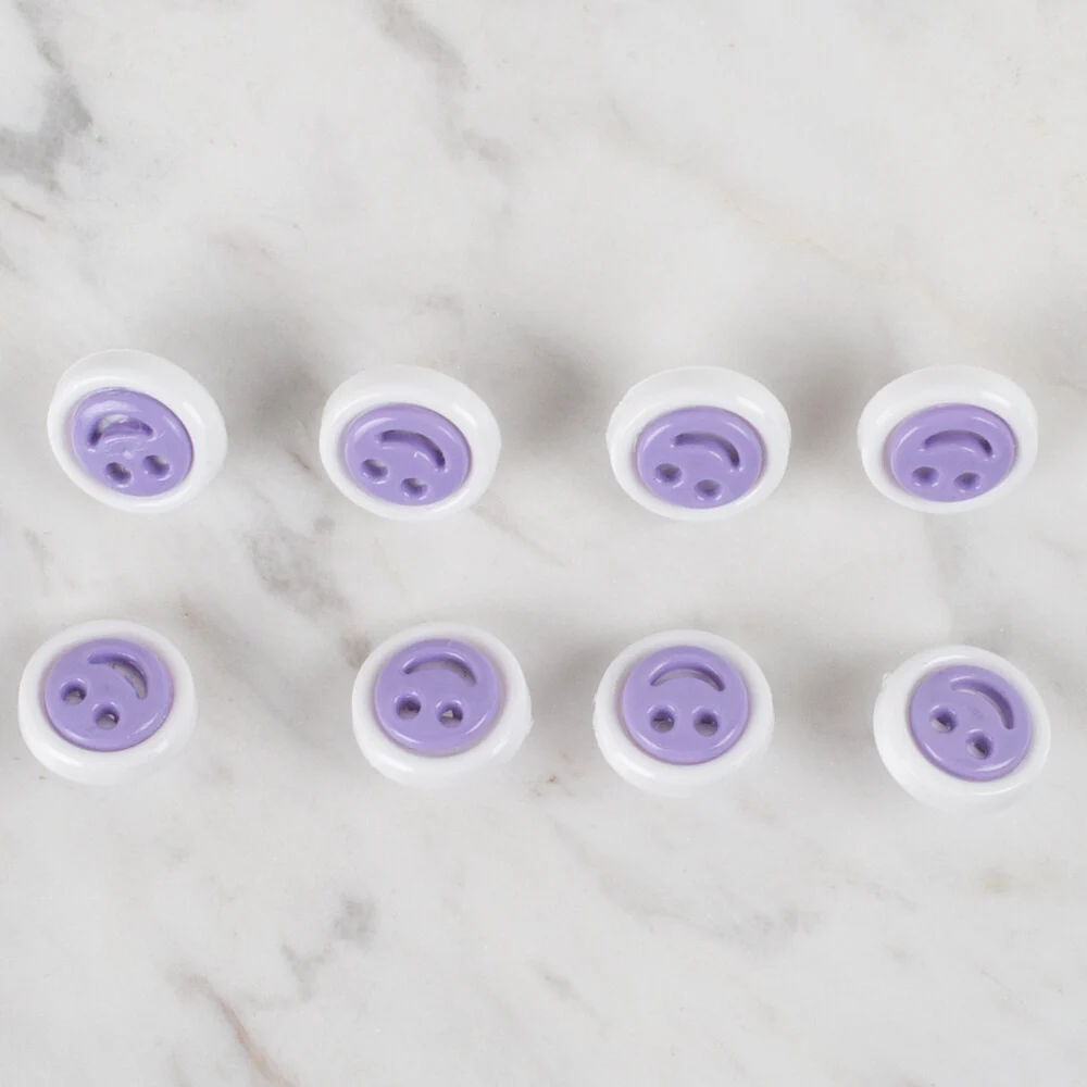 Loren Crafts 8 Pack Button, Lilac - 634 - Image 2