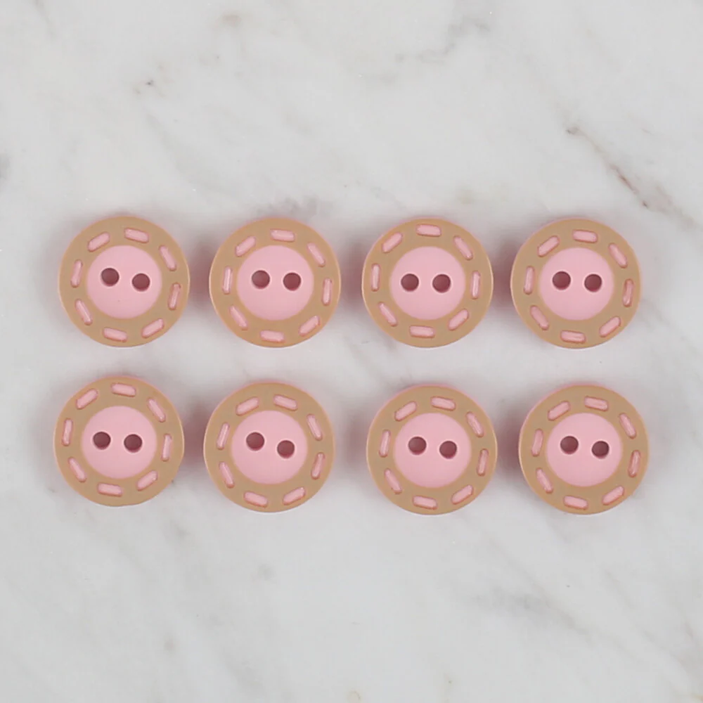 Loren Crafts 8 Pack Button, Pink - 293 - Image 2