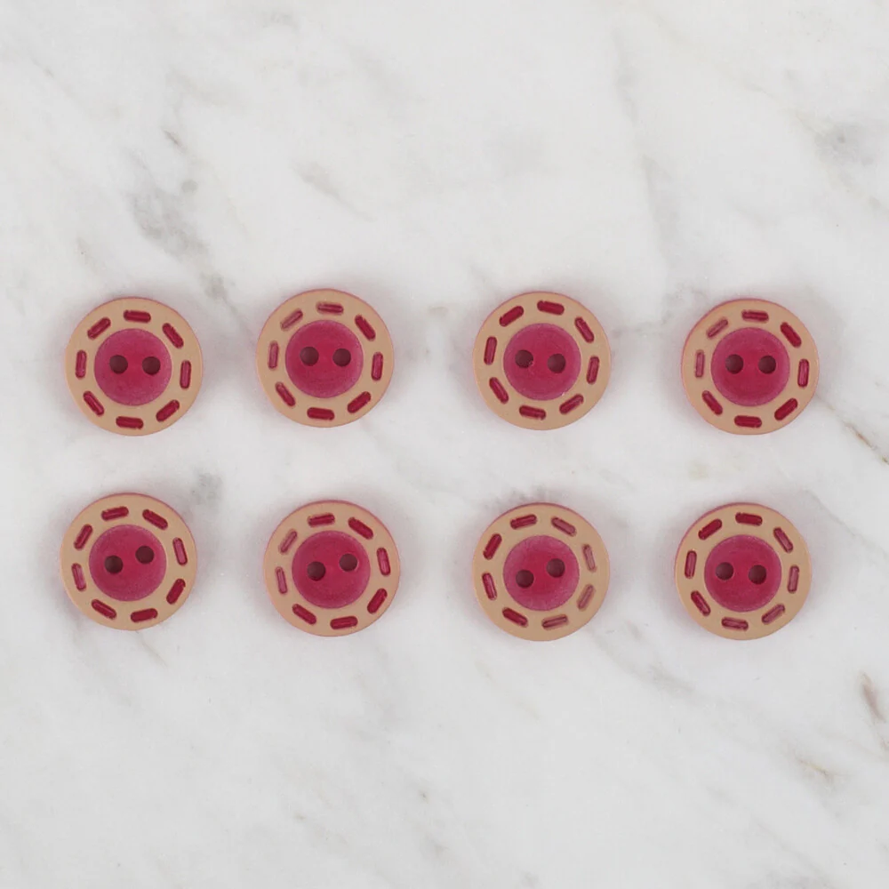 Loren Crafts 8 Pack Button, Red - 294 - Image 2