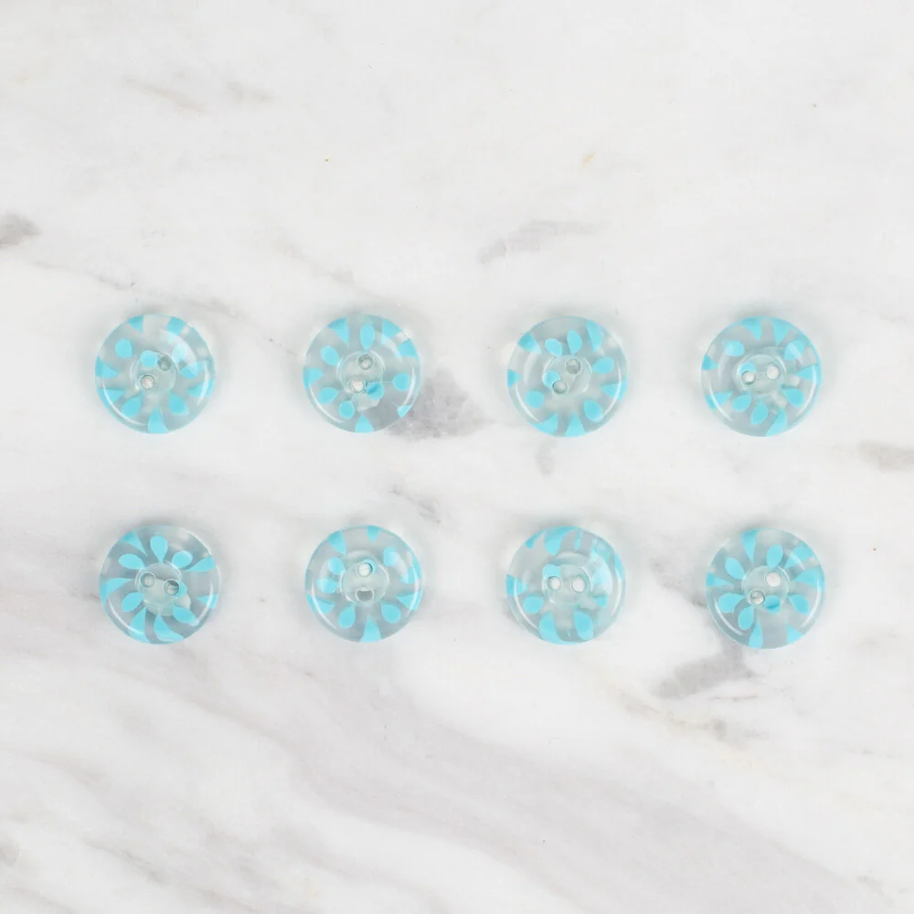 Loren Crafts 8 Pack Button, Turquoise - 31 - Image 2
