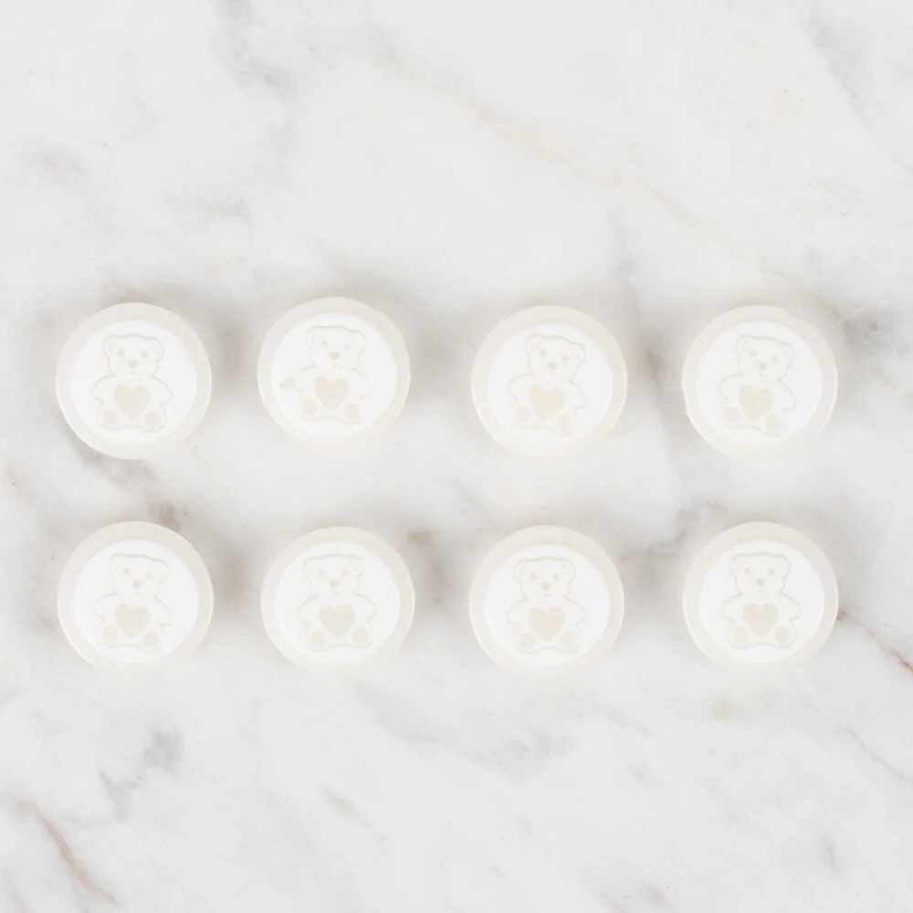 Loren Crafts 8 Pack Button, White - 400 - Image 2