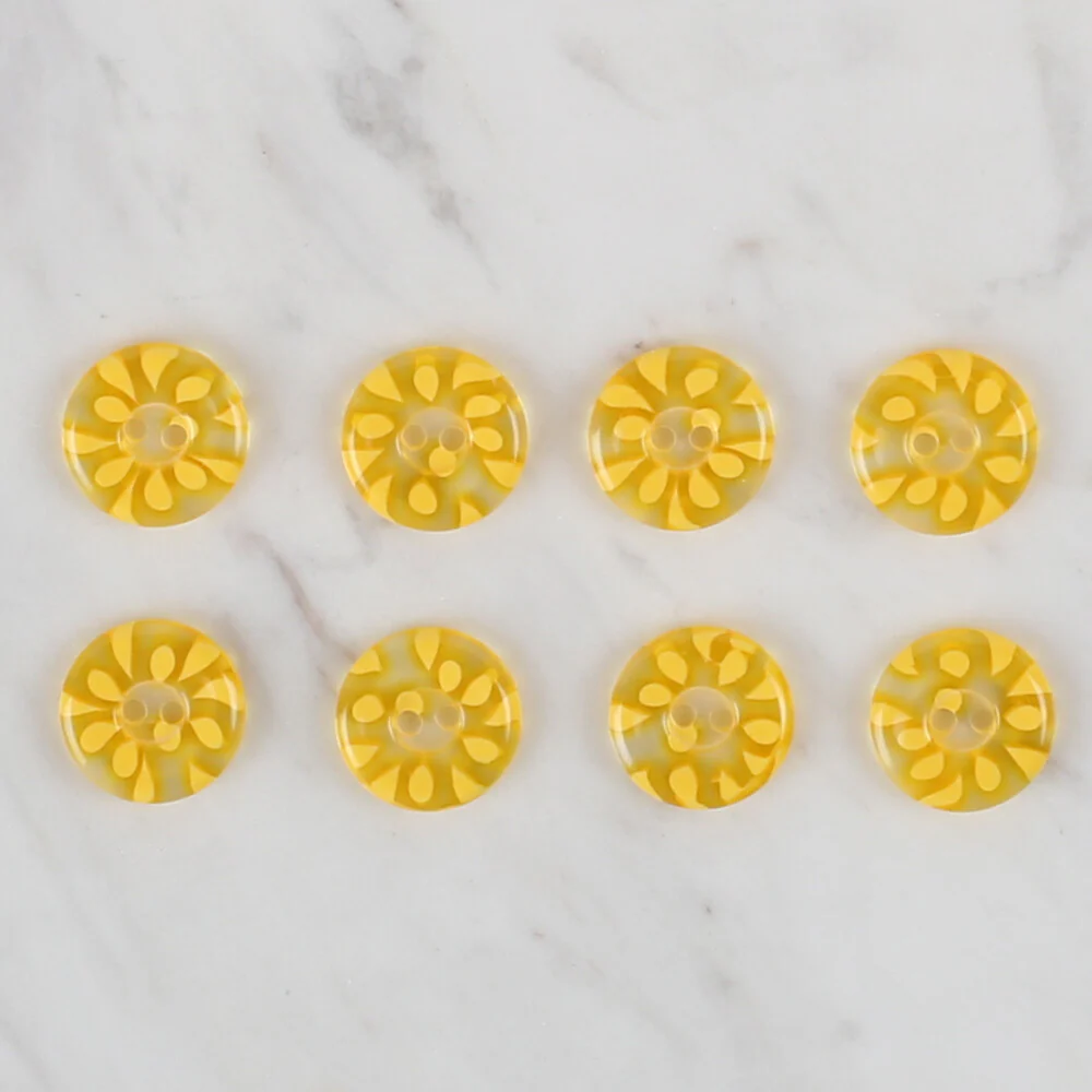 Loren Crafts 8 Pack Button, Yellow - 34 - Image 2