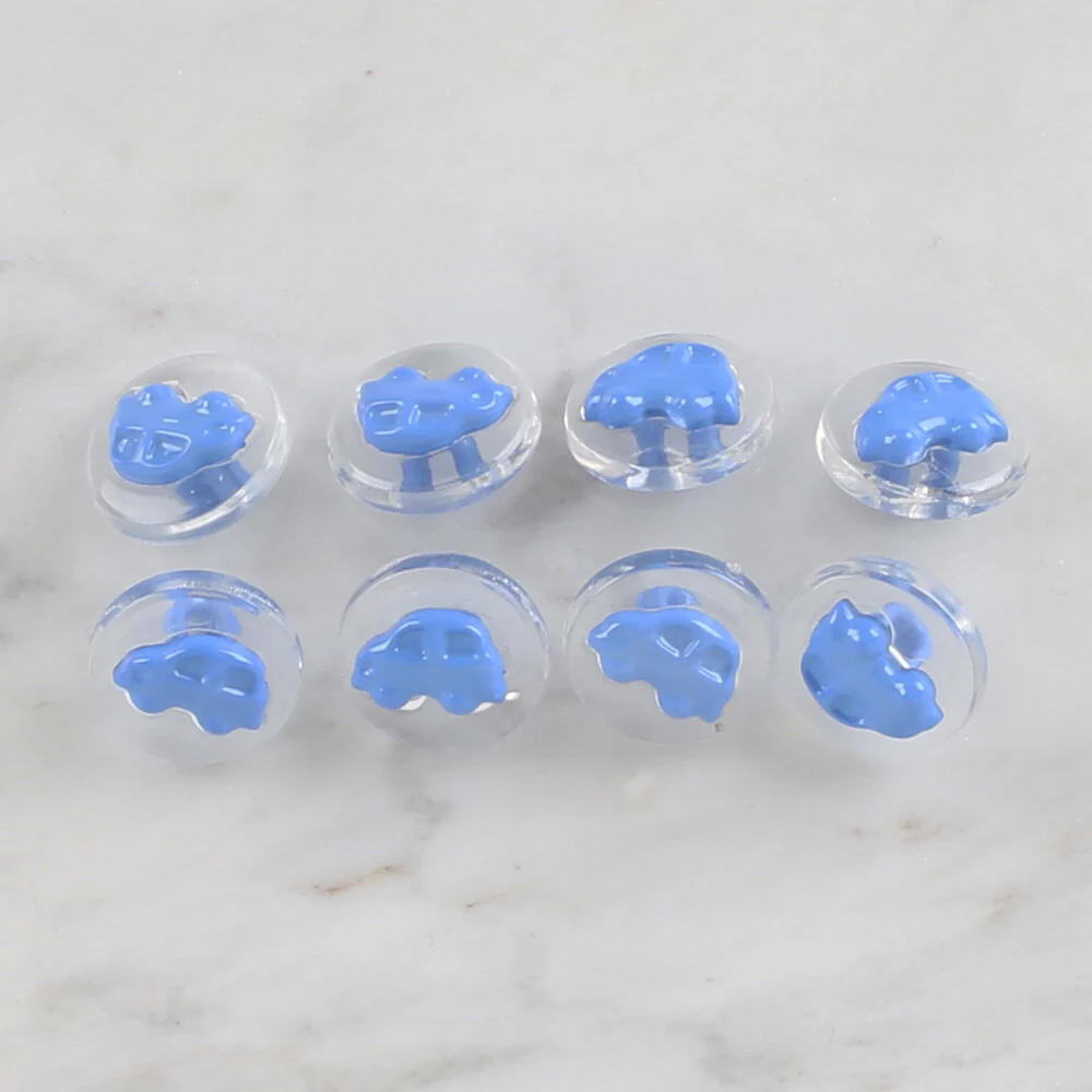 Loren Crafts 8 Pack Car Button, Transparent Blue- 261 - Image 2