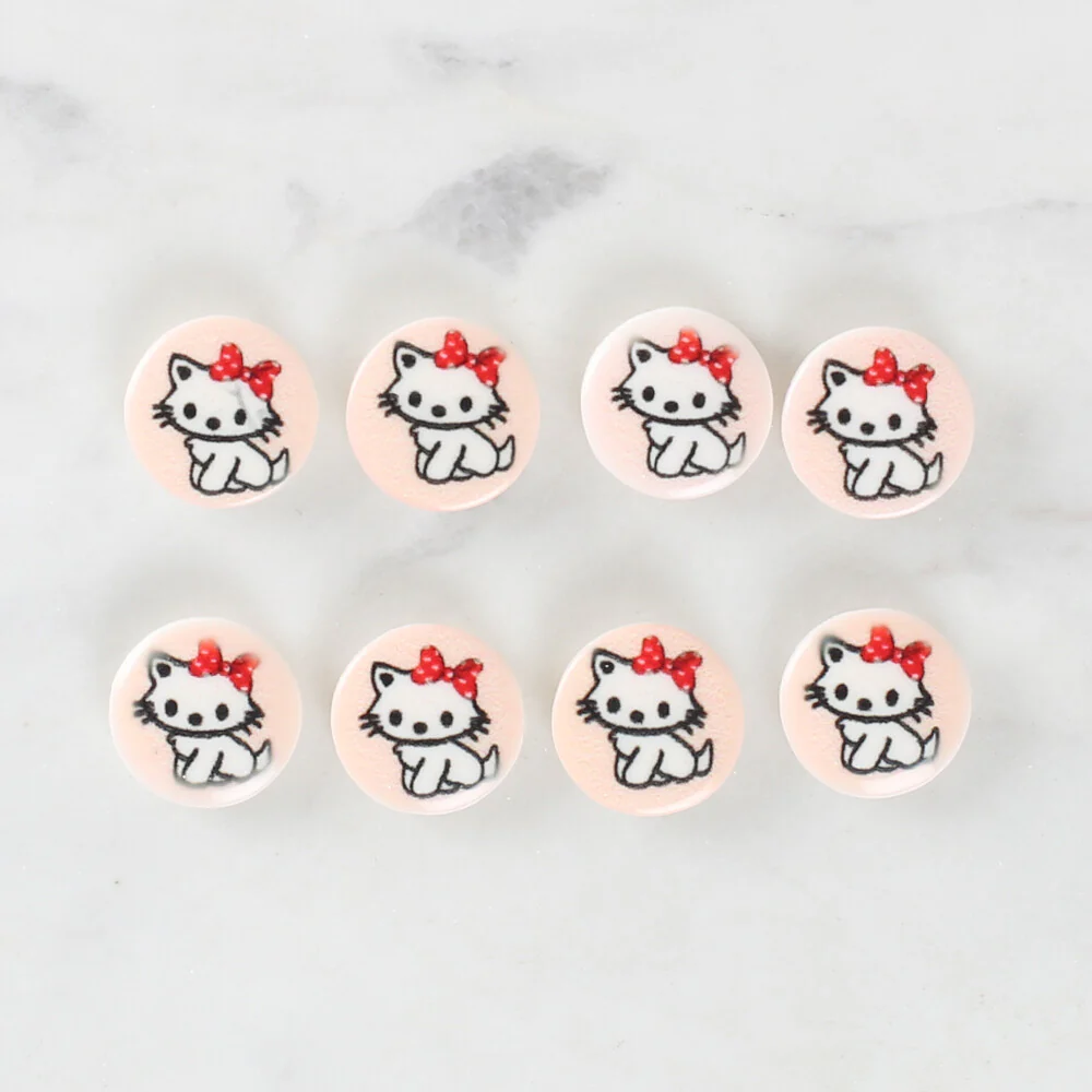 Loren Crafts 8 Pack Cat Patterned Button - 1070 - Image 2