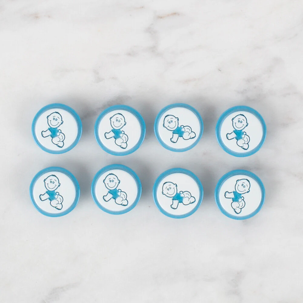 Loren Crafts 8 Pack Cat Patterned Button, Blue - 370 - Image 2