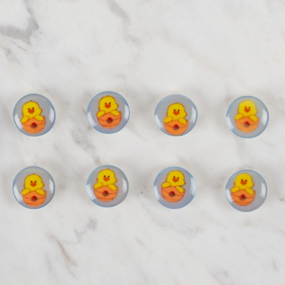 Loren Crafts 8 Pack Chick Button, Blue - 701 - Image 2