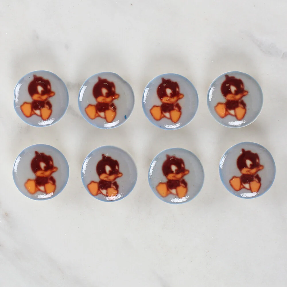 Loren Crafts 8 Pack Duck Patterned Button - 1203 - Image 2