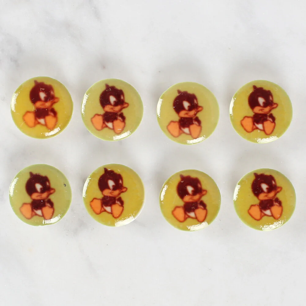 Loren Crafts 8 Pack Duck Patterned Button - 1204 - Image 2