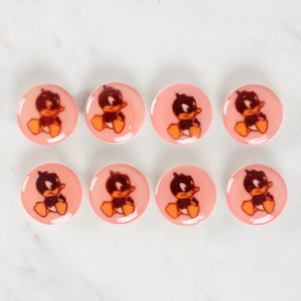 Loren Crafts 8 Pack Duck Patterned Button - 1206 - Image 2