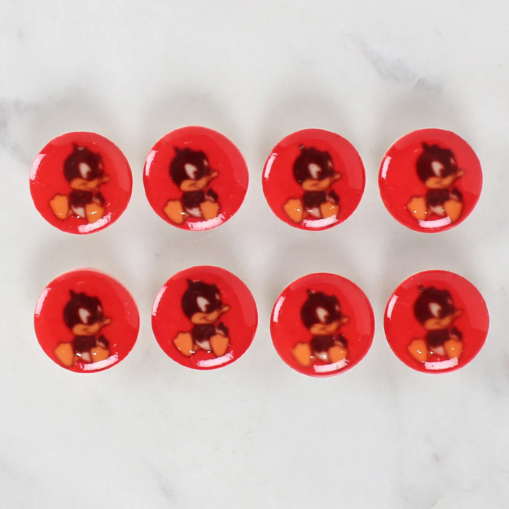 Loren Crafts 8 Pack Duck Patterned Button - 1207 - Image 2