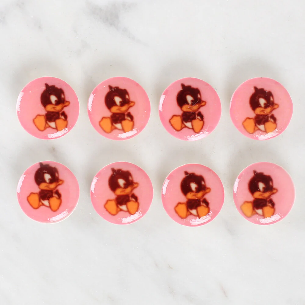 Loren Crafts 8 Pack Duck Patterned Button - 1208 - Image 2