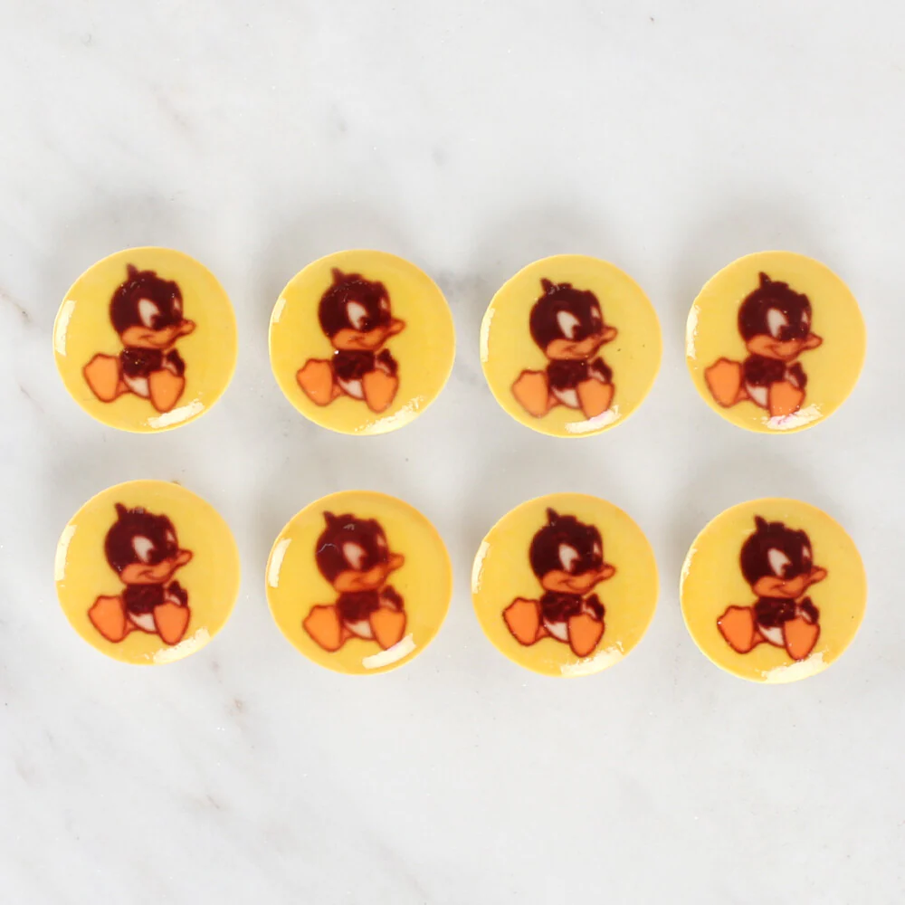 Loren Crafts 8 Pack Duck Patterned Button - 1210 - Image 2