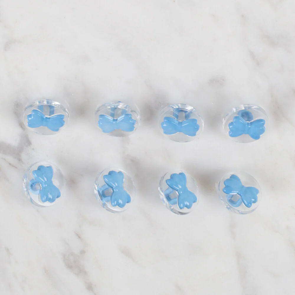 Loren Crafts 8 Pack e Ribbon Button, Transparent Blu- 266 - Image 2