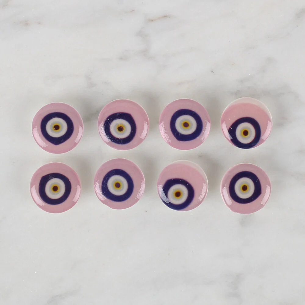 Loren Crafts 8 Pack Evil Eye Beads Button, Lilac - 687 - Image 2