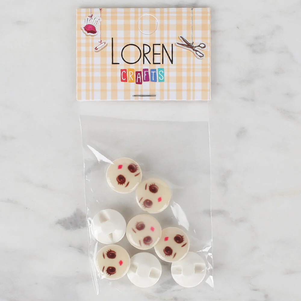 Loren Crafts 8 Pack Face Button, - 679