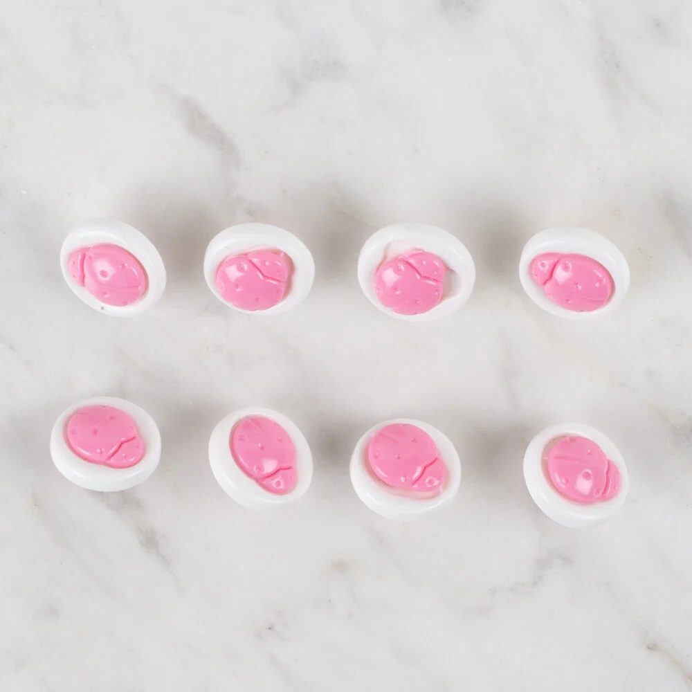Loren Crafts 8 Pack Lady Bug Button, Pink - 646 - Image 2