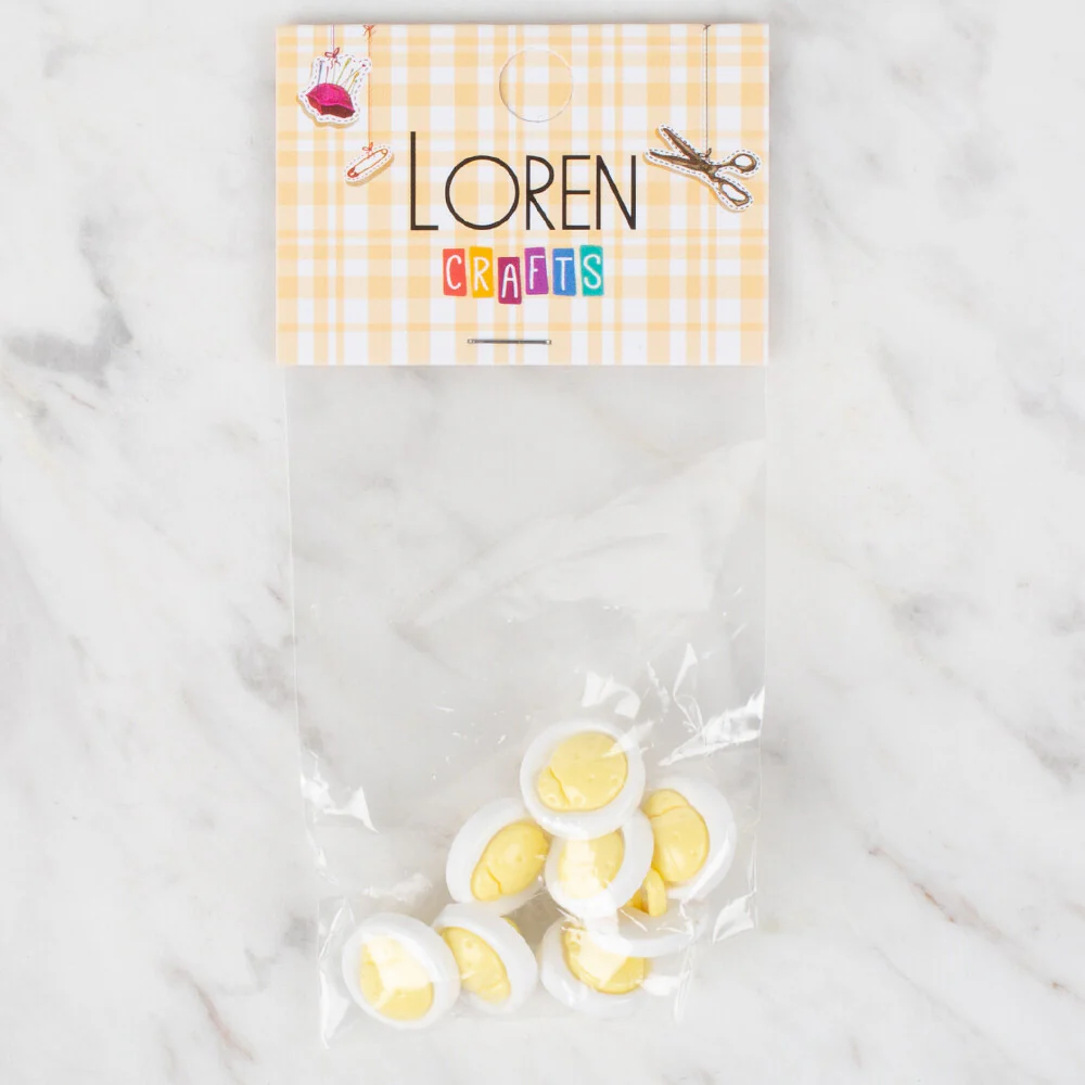 Loren Crafts 8 Pack Lady Bug Button, Yellow - 641