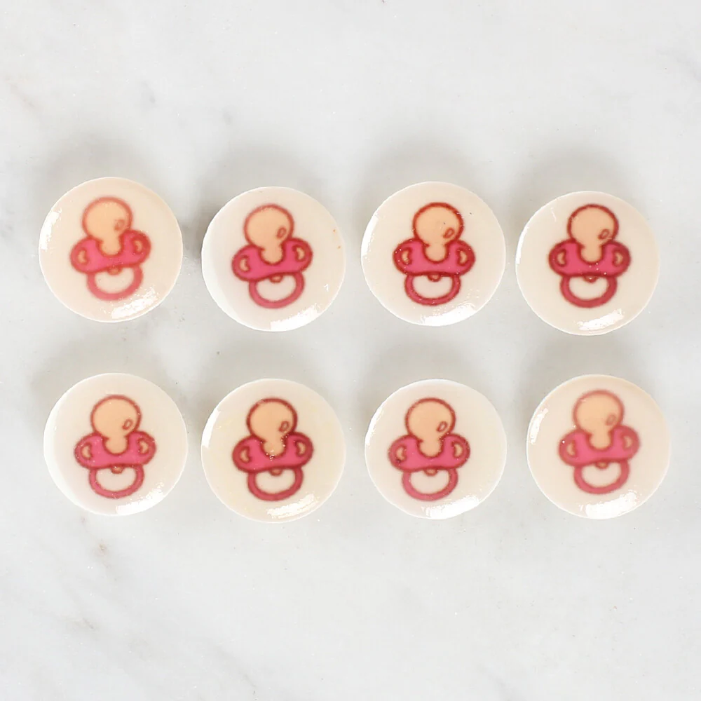 Loren Crafts 8 Pack Pacifier Patterned Button - 1005 - Image 2