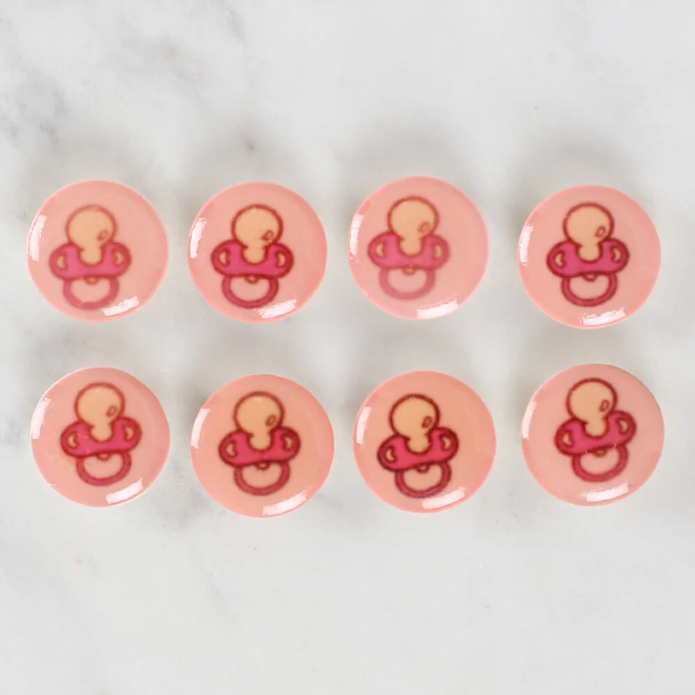 Loren Crafts 8 Pack Pacifier Patterned Button - 1006 - Image 2