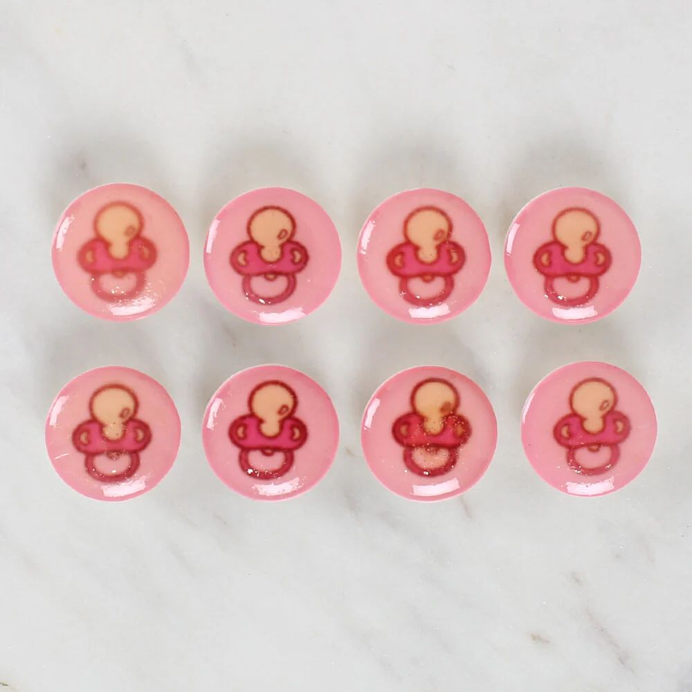 Loren Crafts 8 Pack Pacifier Patterned Button - 1007 - Image 2