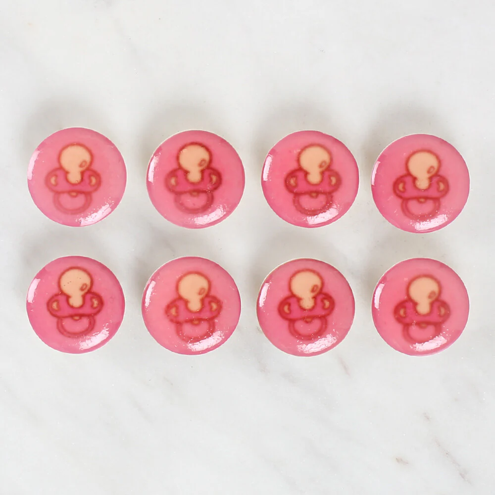 Loren Crafts 8 Pack Pacifier Patterned Button - 1008 - Image 2