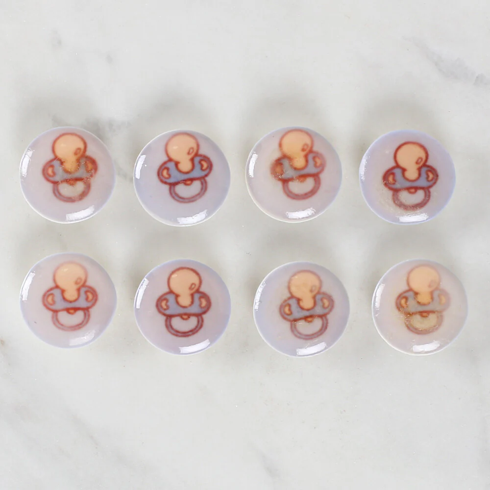 Loren Crafts 8 Pack Pacifier Patterned Button - 1009 - Image 2