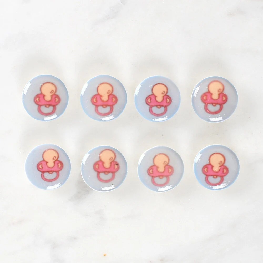 Loren Crafts 8 Pack Pacifier Patterned Button - 1010 - Image 2