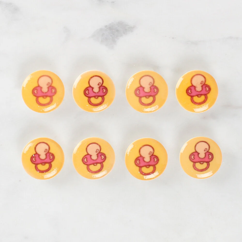 Loren Crafts 8 Pack Pacifier Patterned Button - 1011 - Image 2