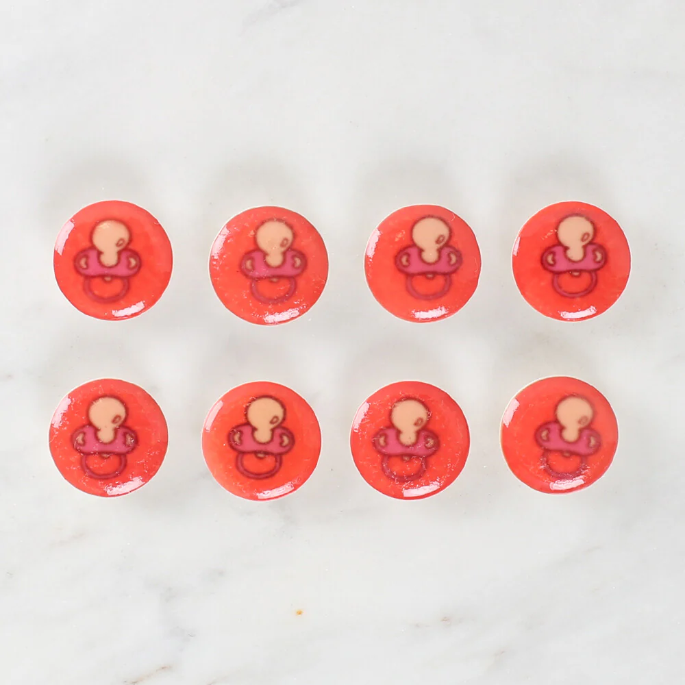Loren Crafts 8 Pack Pacifier Patterned Button - 1012 - Image 2