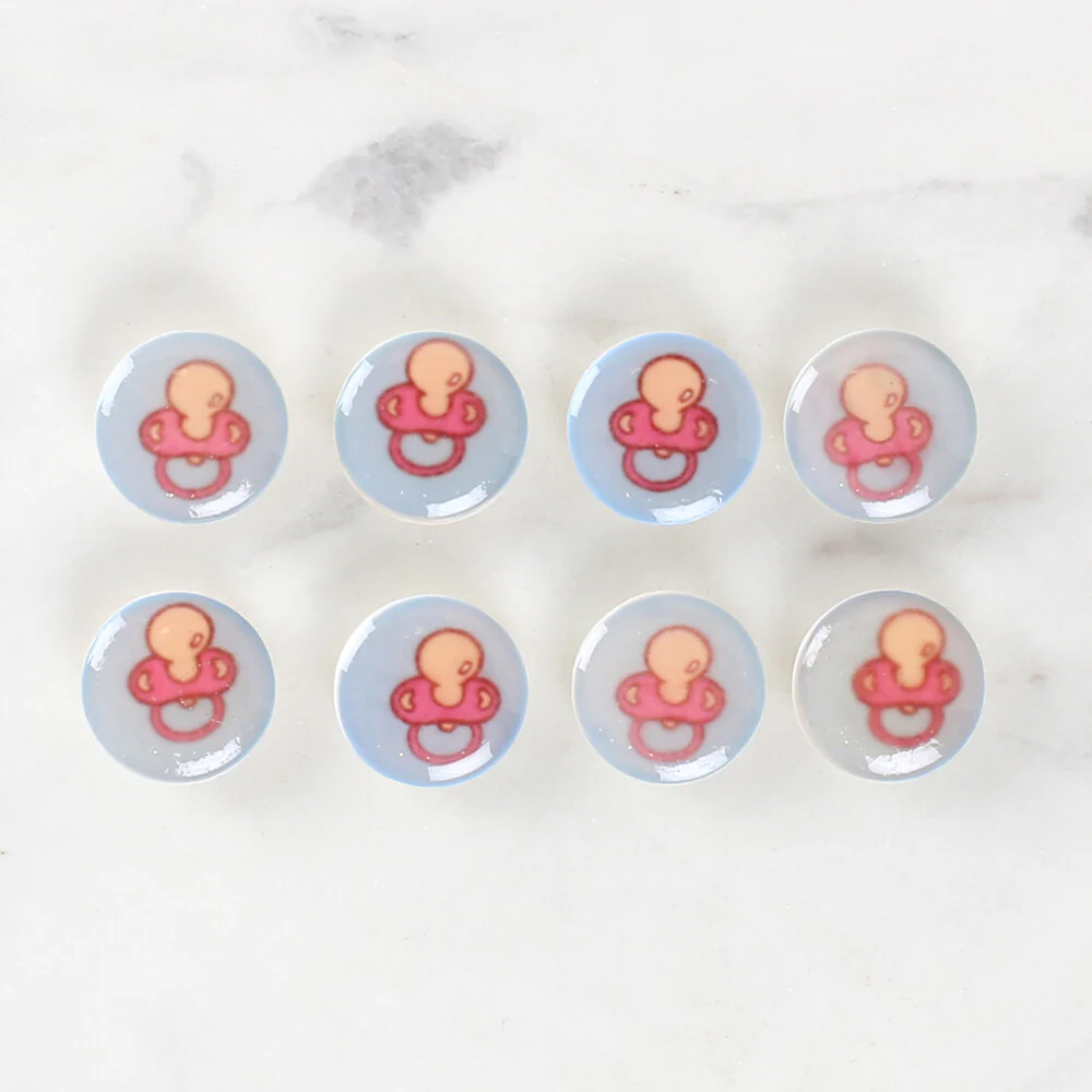 Loren Crafts 8 Pack Pacifier Patterned Button - 1013 - Image 2