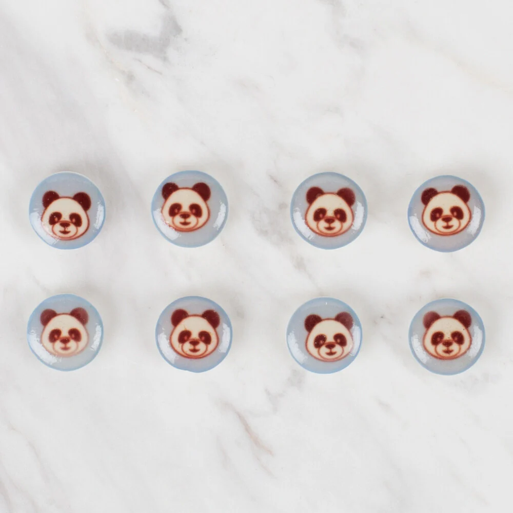 Loren Crafts 8 Pack Panda Button, Blue - 704 - Image 2