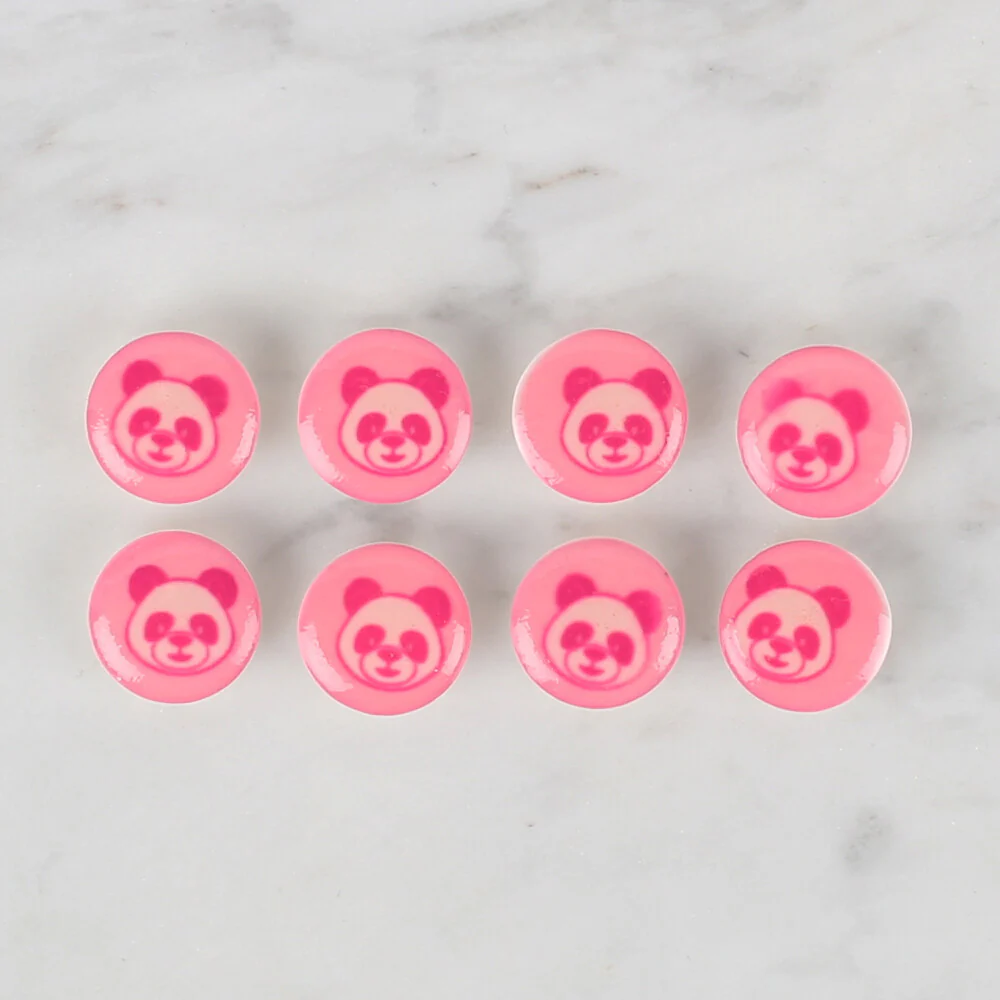 Loren Crafts 8 Pack Panda Button, Pink - 708 - Image 2