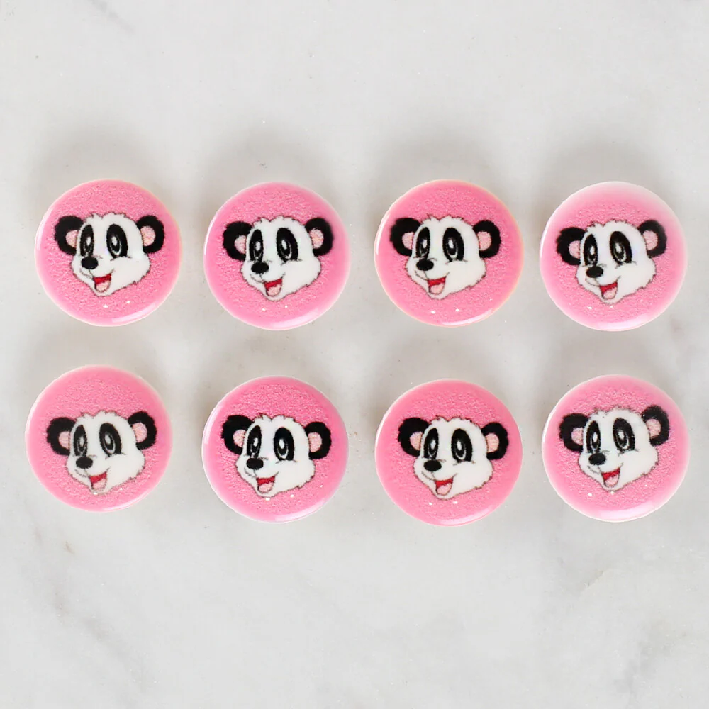 Loren Crafts 8 Pack Panda Patterned Button - 1051 - Image 2