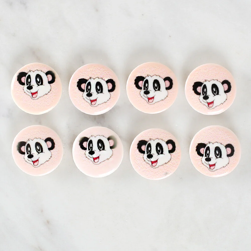 Loren Crafts 8 Pack Panda Patterned Button - 1053 - Image 2