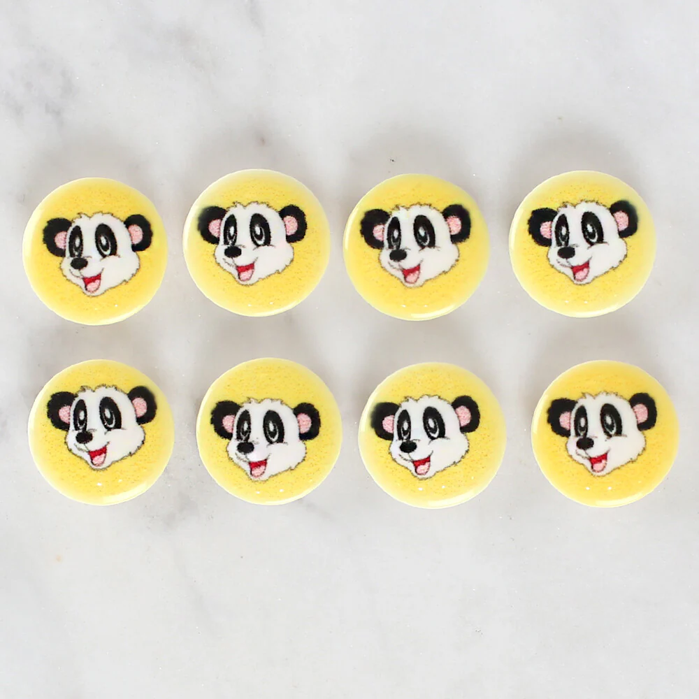 Loren Crafts 8 Pack Panda Patterned Button - 1060 - Image 2