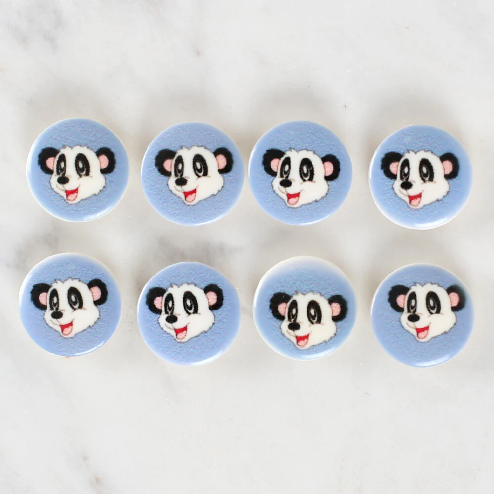 Loren Crafts 8 Pack Panda Patterned Button - 1239 - Image 2