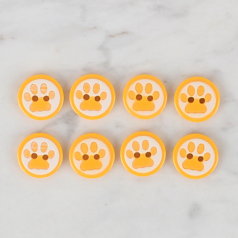 Loren Crafts 8 Pack Paw Button, Yellow - 613 - Image 2