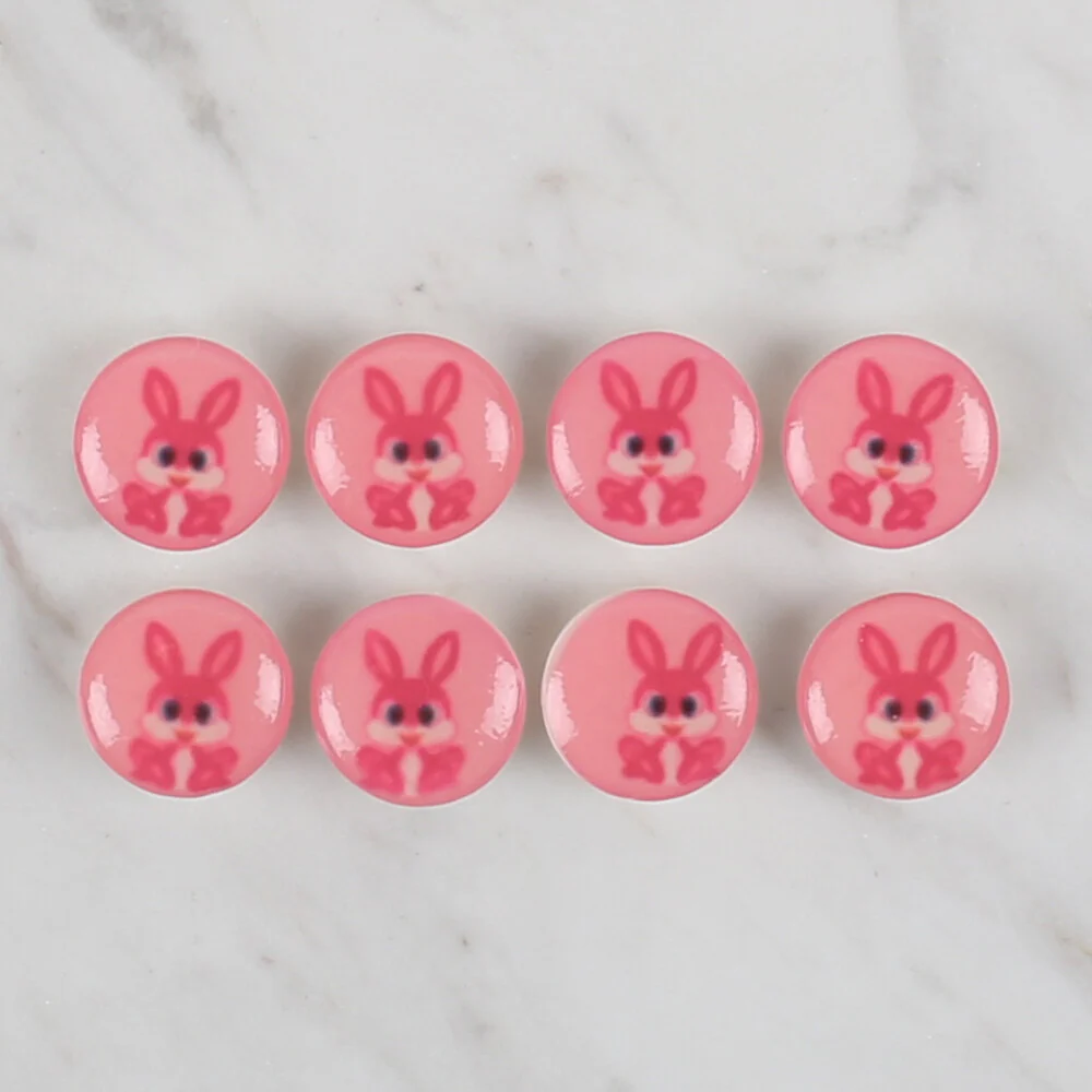 Loren Crafts 8 Pack Rabbit Button, Pink - 706 - Image 2